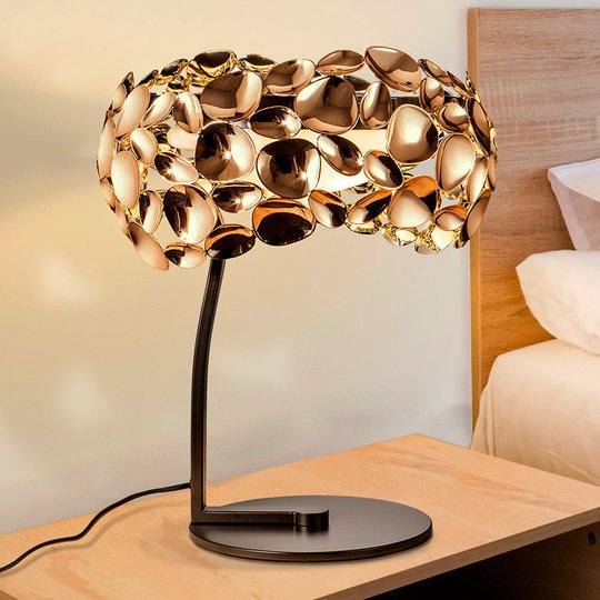 LED-pöytälamppu Narisa ruusukulta/ruskea