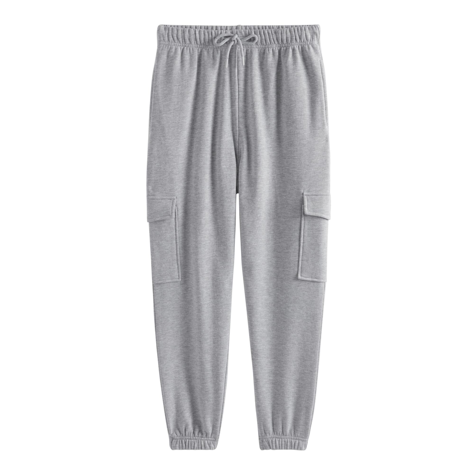 Heathered Gray Fleece Cargo Lounge Pants With Pockets - Large by World Market