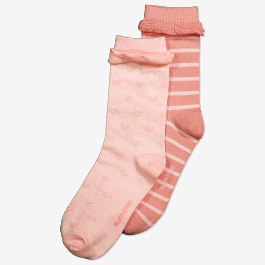 2-pakning sokker med volang rosa