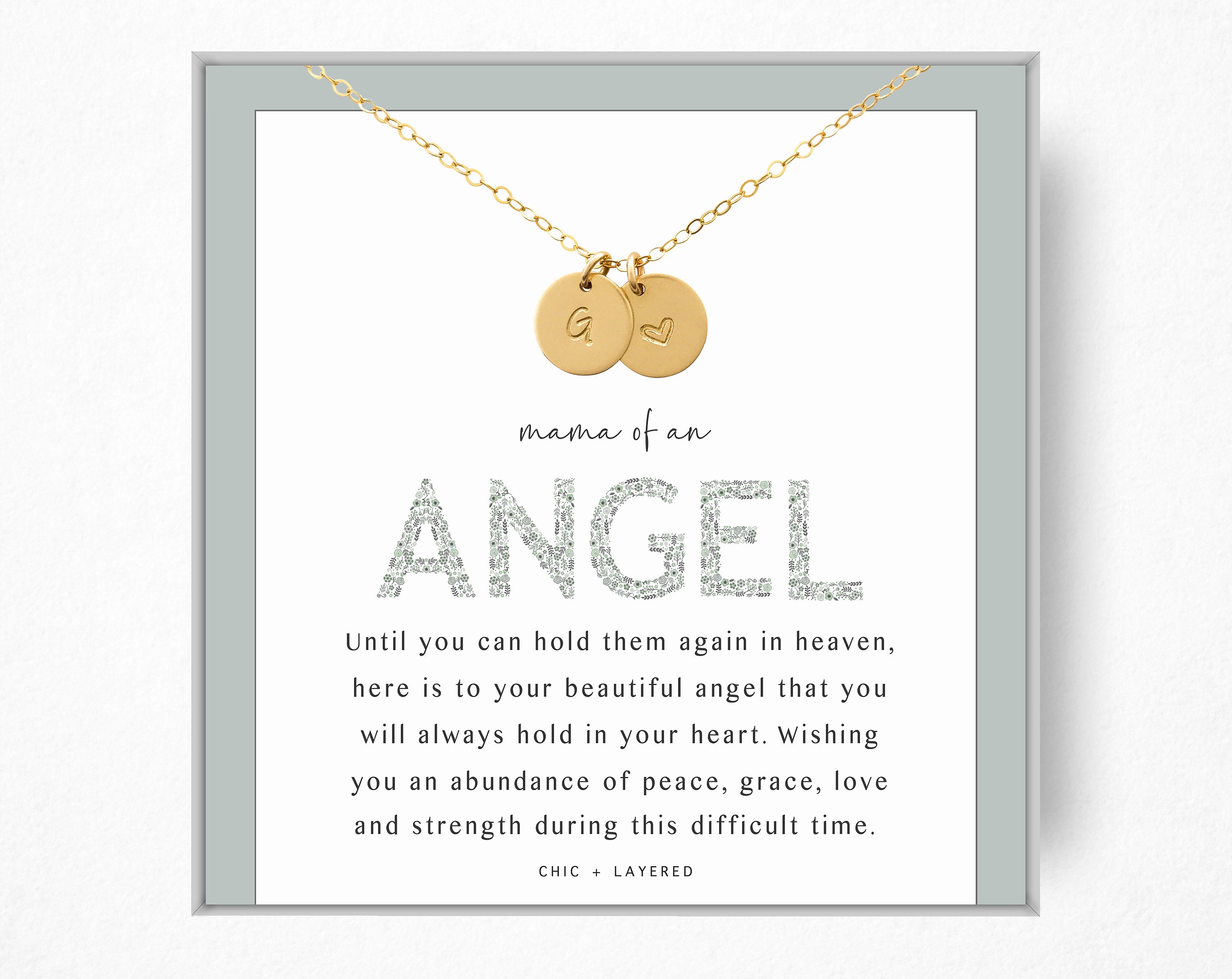 Child Memorial Gift Necklace Loss Of Baby Grief 9mm Disc 14K Gold Filled & Sterling Silver