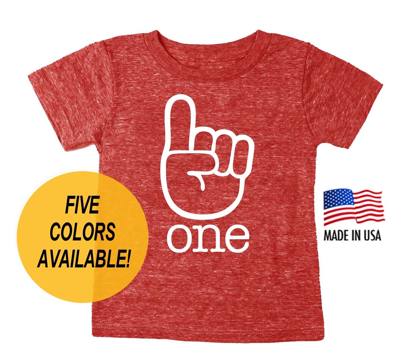 One Finger Tri-Blend First Birthday T-Shirt - Shirt For 1st Infant & Toddler Sizes
