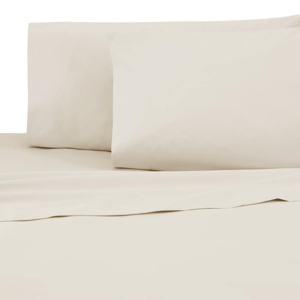 WestPoint Home Sateen sheet Queen Cotton Blend Bed Sheet in Off-White | 028828370860