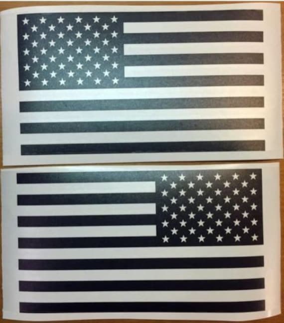 Usa America Flag Decals Left & Right Set - Matte Black 5 Wide Dodge Ram;ford
