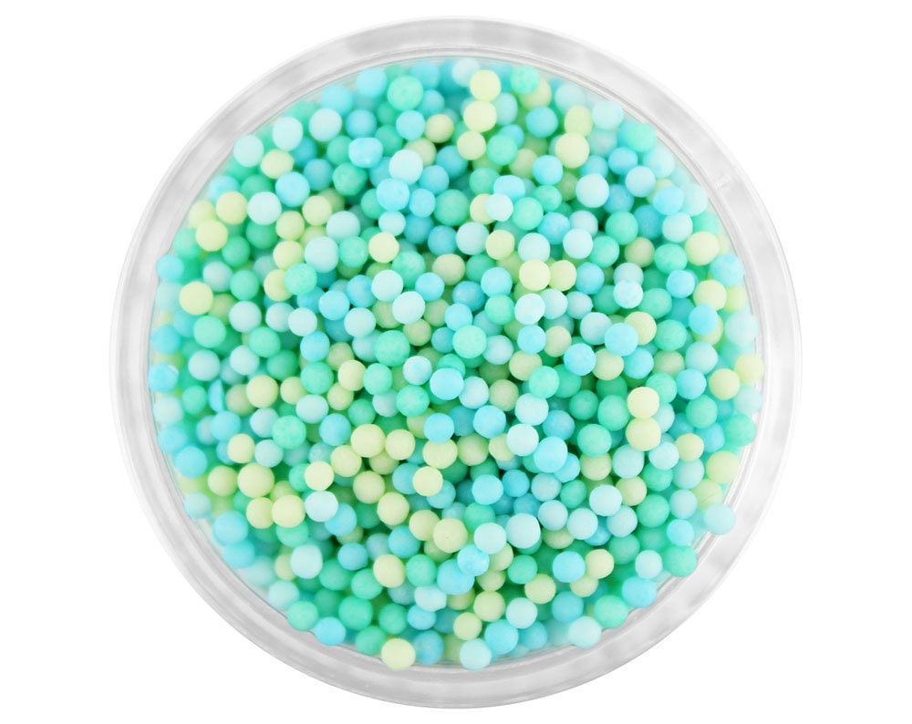 Sea Glass Non-Pareils Blend - Light Blend Of Blue & Green Sprinkles For Cakes, Cookies Cupcakes