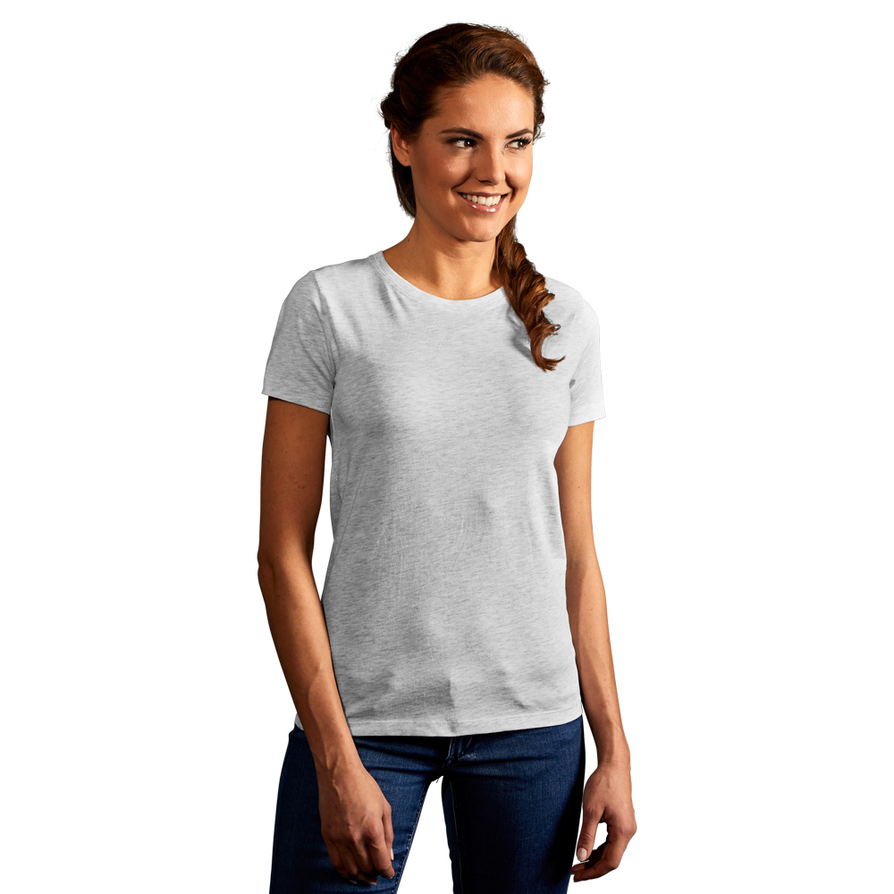 Premium T-Shirt Damen, Hellgrau-Melange, XL