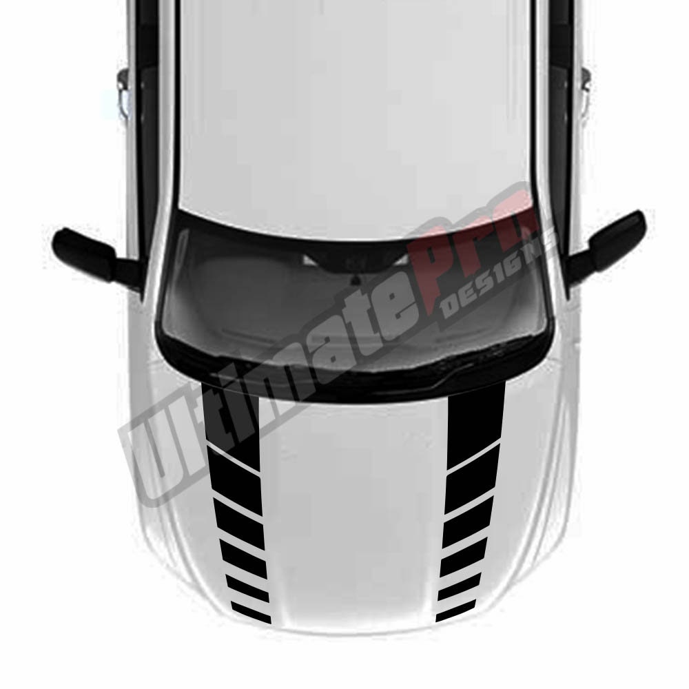 Hood Stripes Decal Sticker Sport Compatible With Dodge Ram 1500 Crew Cab Gen 3 4 5 2009 - 2020 4x4 Off Road Scoop Front Vent