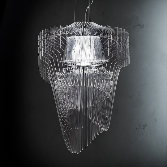 Läpinäkyvä design-LED-riippuvalaisin Aria, 75 cm