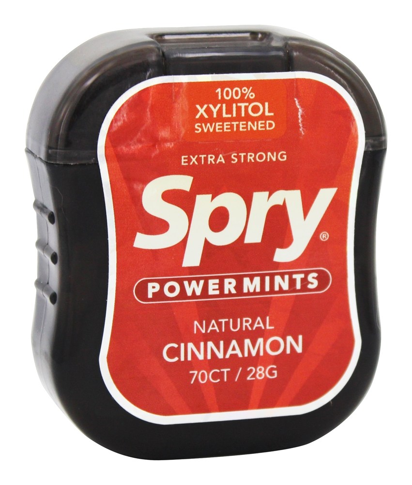 Xlear - Spry Extra Strong Xylitol Power Mints Cinnamon - 70 Mint(s)
