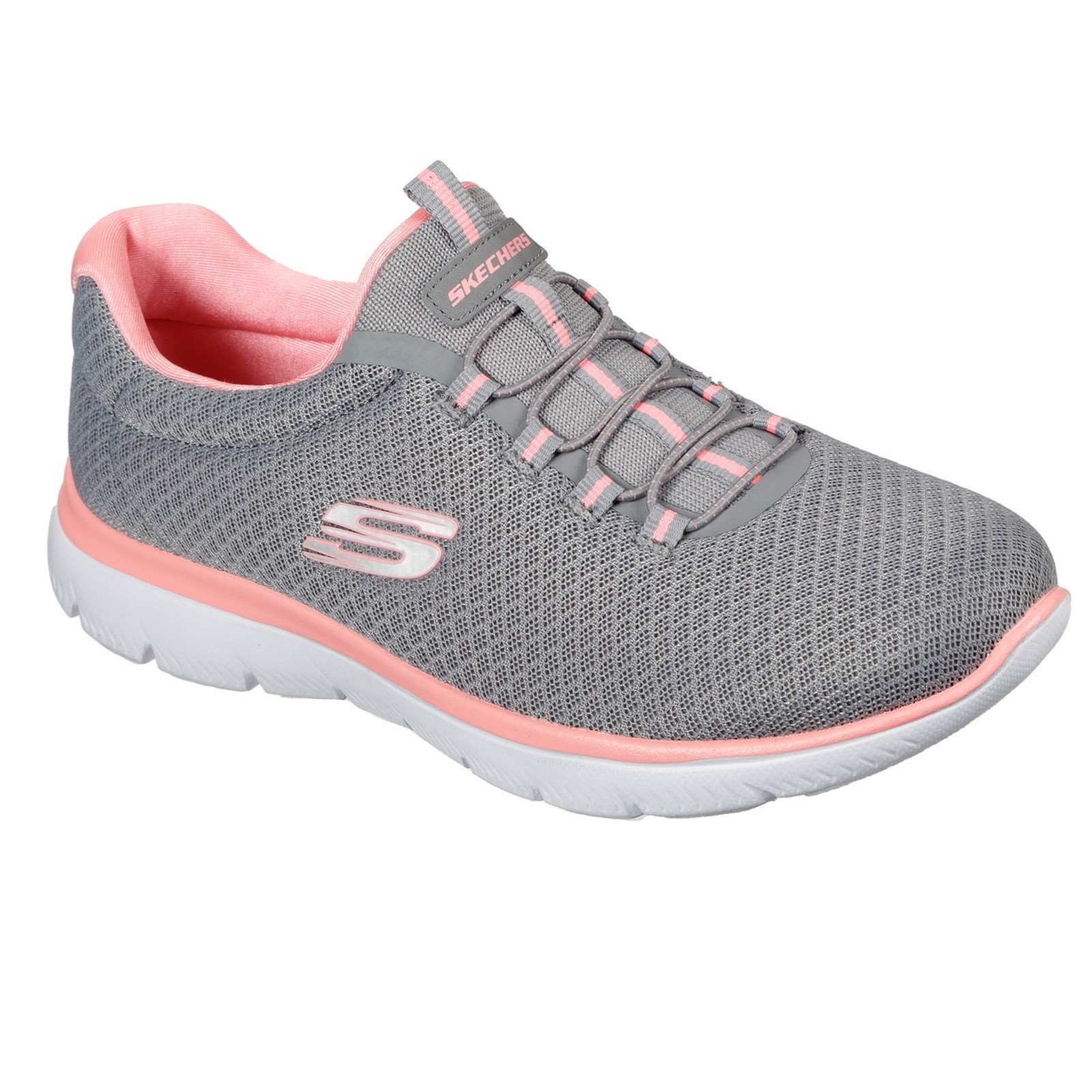 Skechers Women's Summits Slip On Trainer Various Colours 30708 - Grey/Pink 7