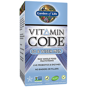 Vitamin Code Raw Whole Food Multivitamin for Men 50 & Wiser (120 Vegetarian Capsules)