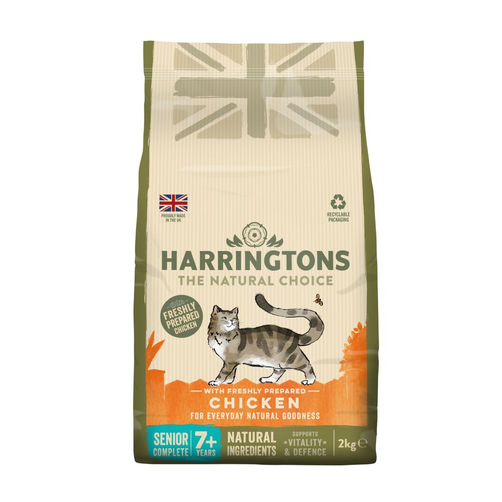 Harringtons Senior Cat Food with Fresh Chicken - Economy Pack: 2 x 2kg