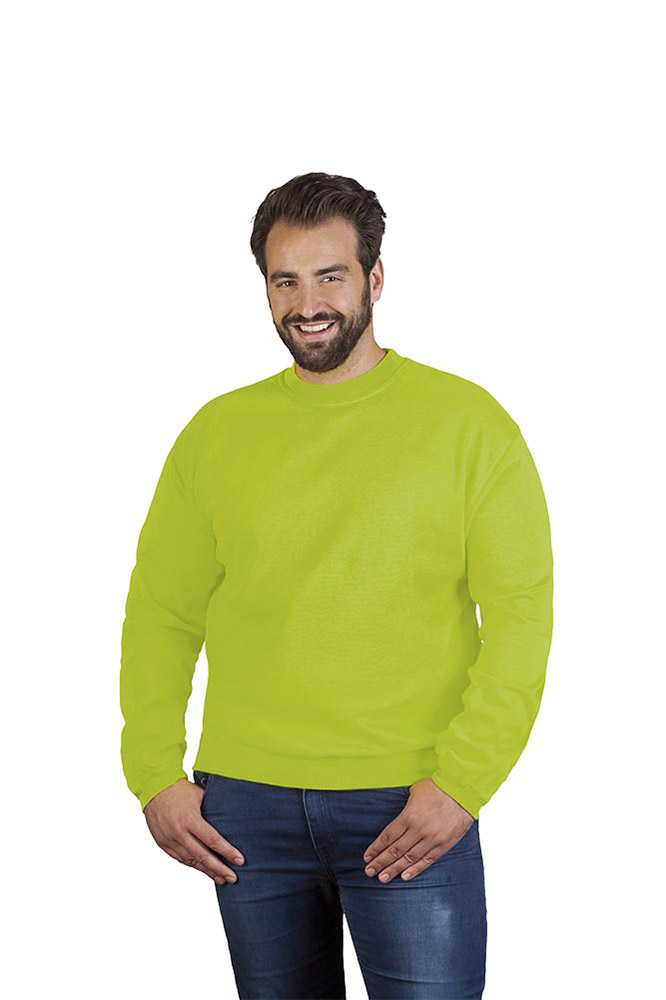 Premium Sweatshirt Plus Size Herren, Limettengrün, 4XL