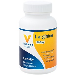 L-Arginine Amino Acid - Supports Production of Nitric Oxide - 500 MG (100 Capsules)
