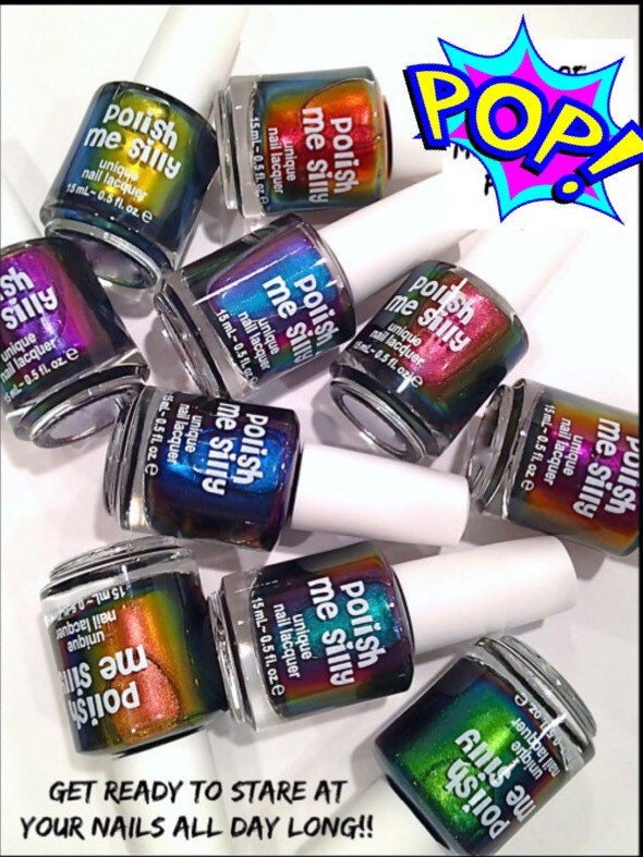 10 Mega Multichrome Set - Custom-Blended Nail Polish/Indie Lacquer Me Silly