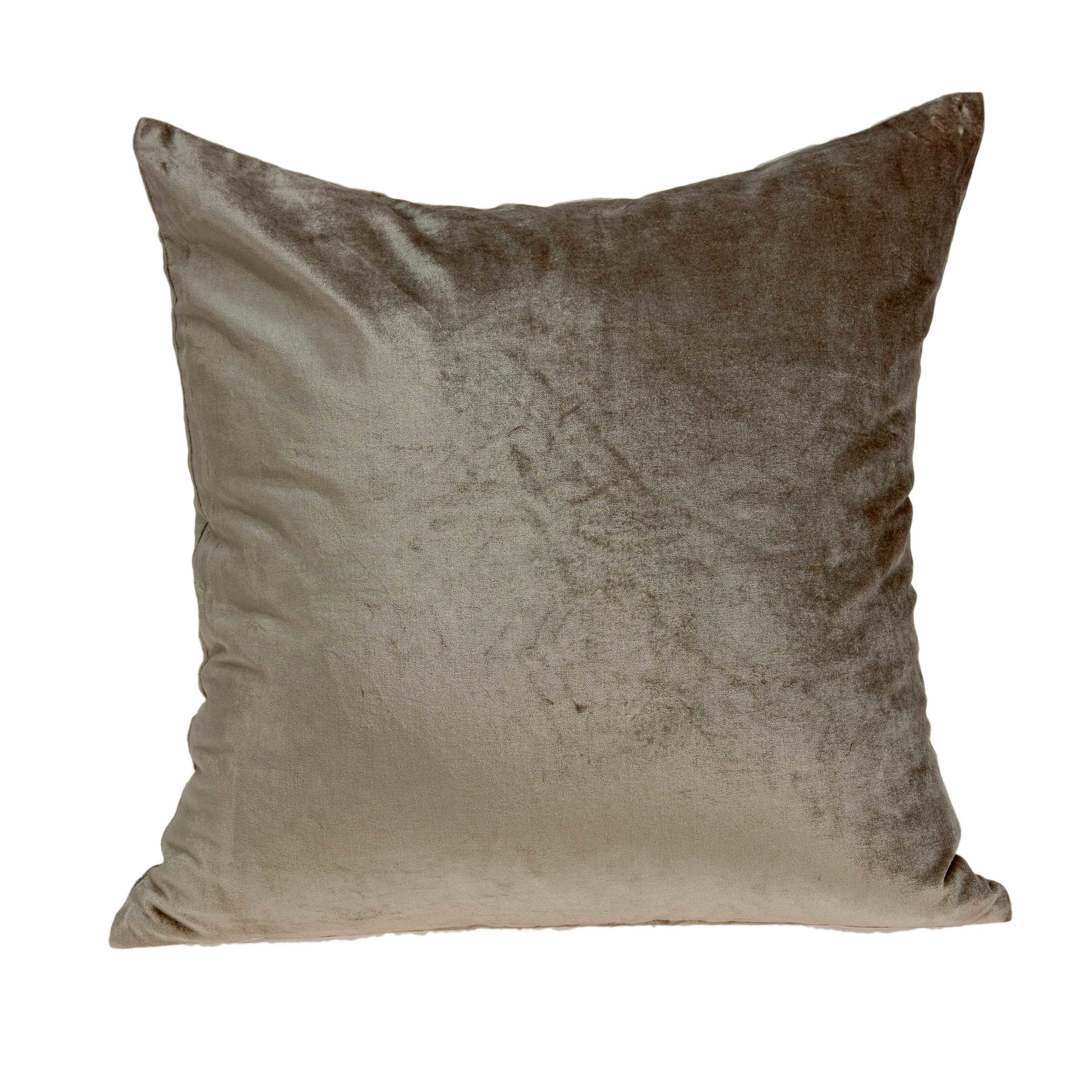 HomeRoots Jordan Taupe Standard Cotton Viscose Blend Pillow Case in Gray | 334175