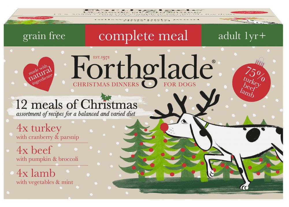 Forthglade Complete Meal Grain-Free Adult Dog - Christmas Variety Case - 12 x 395g