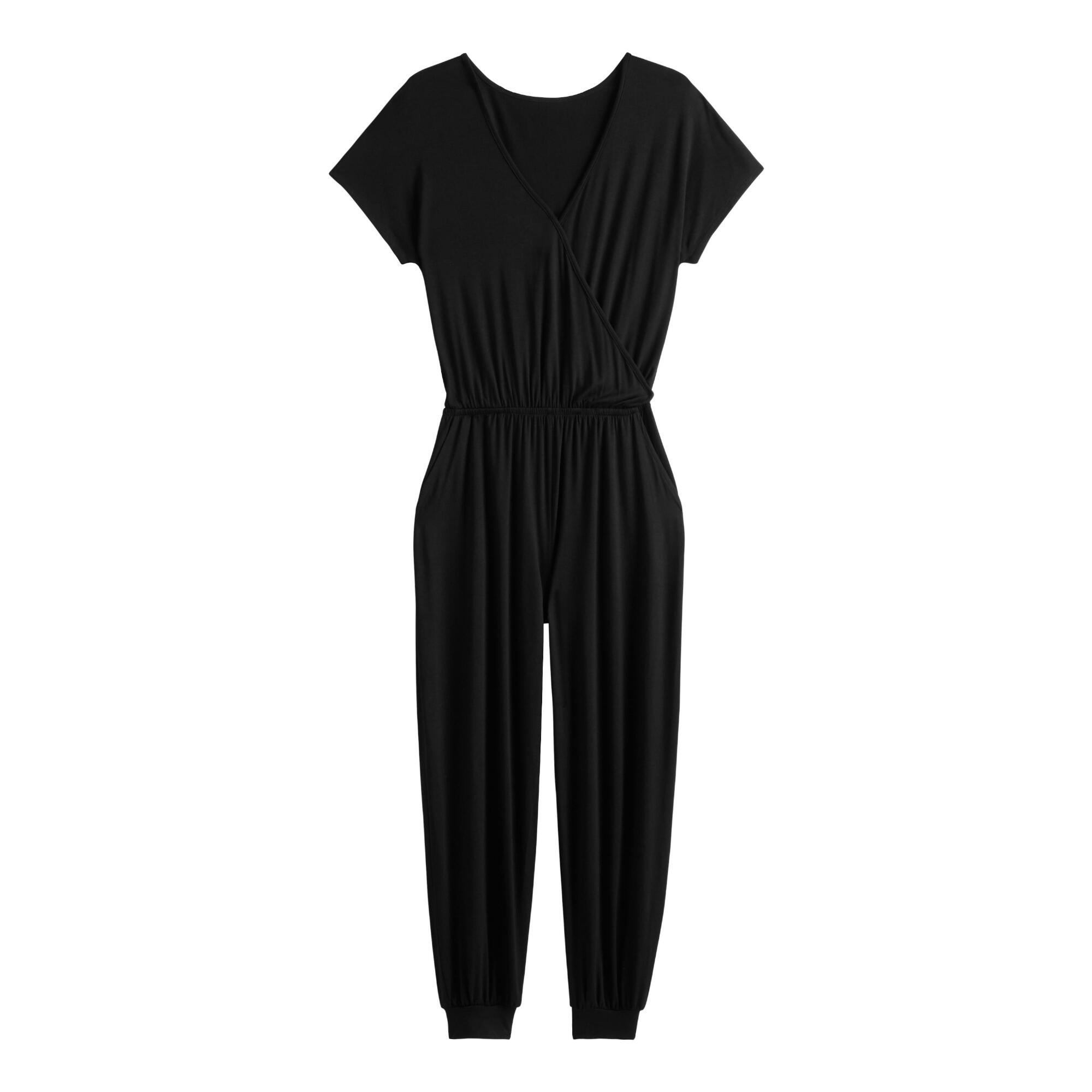 Black Knit Lounge Jumpsuit With Pockets - Small by World Market