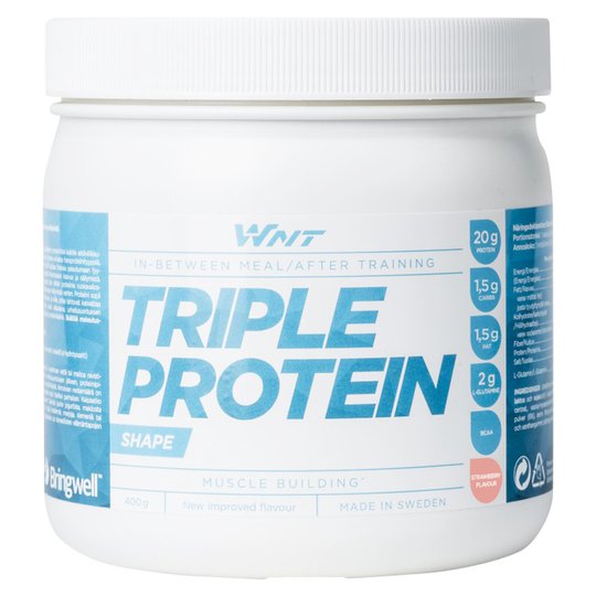 Proteiinijauhe "Triple Protein" Mansikka 400g - 27% alennus