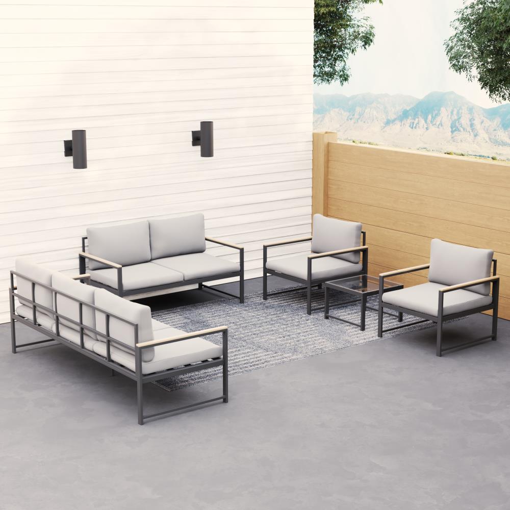Brookside Meg Outdoor Metal Set with Loveseat, Sofa, Two Chairs, and Accent Table | BS01OCSOSFOLVGC