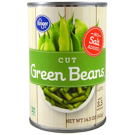Kroger Cut Green Beans, No Salt Added - 14.5 oz