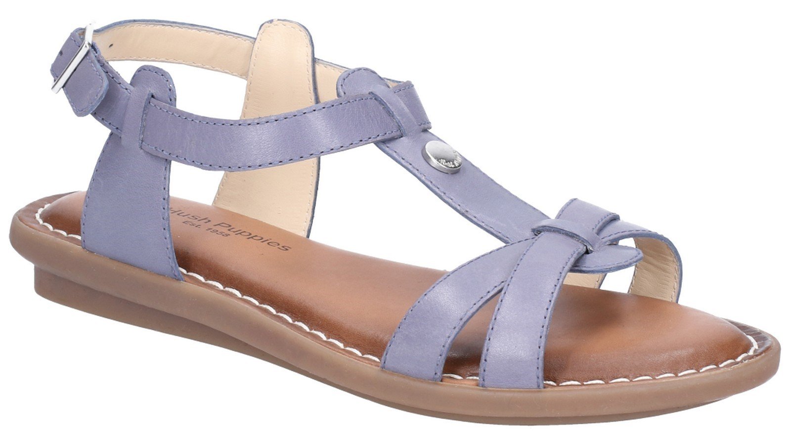 Hush Puppies Womens Kayla Leather Slip On Sandals | Outdoor Look