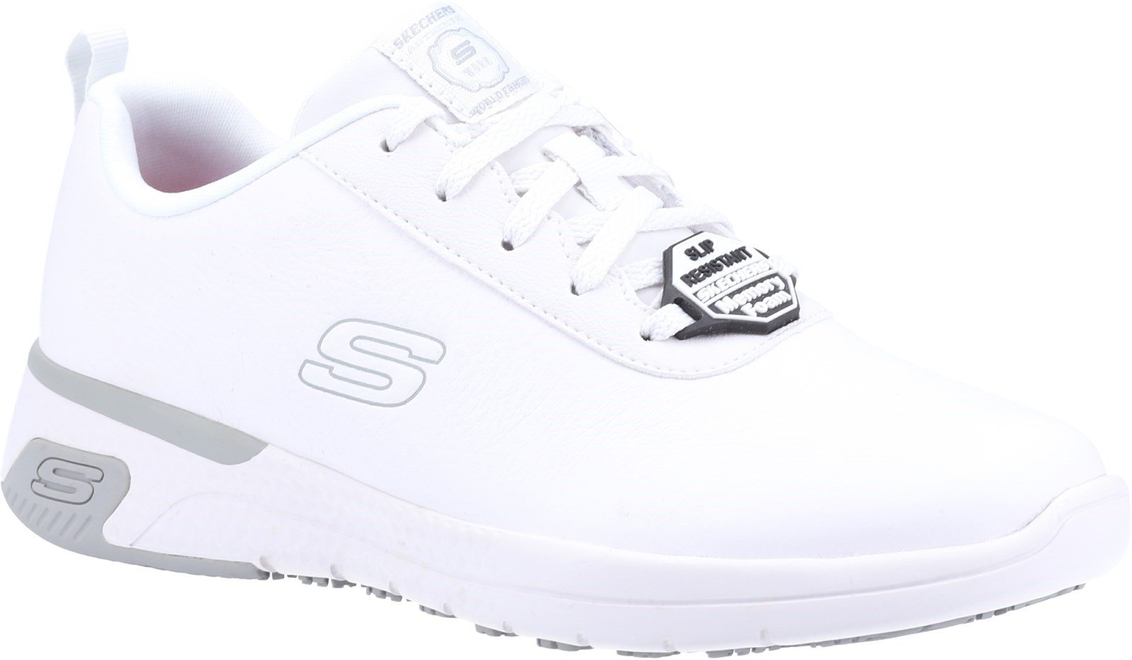 Skechers Women's Marsing Gmina Slip Resistant Trainer Various Colours 32618 - White 3