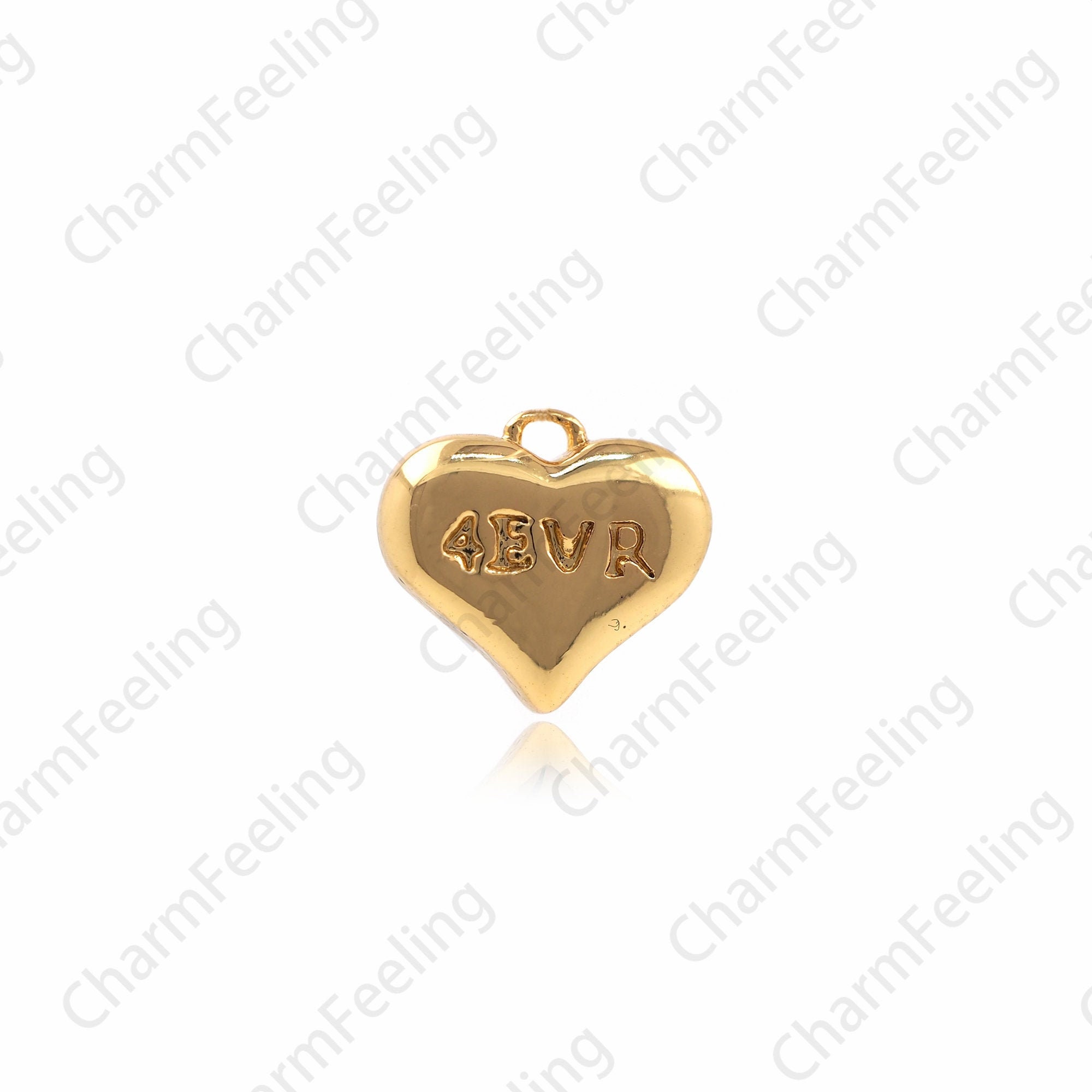 18K Gold Filled Heart-Shaped Pendant, Simple & Fashionable Necklace, Heart-Shaped Lettering Necklace, Diy Jewelry Necklace 9.5x10x4.5mm