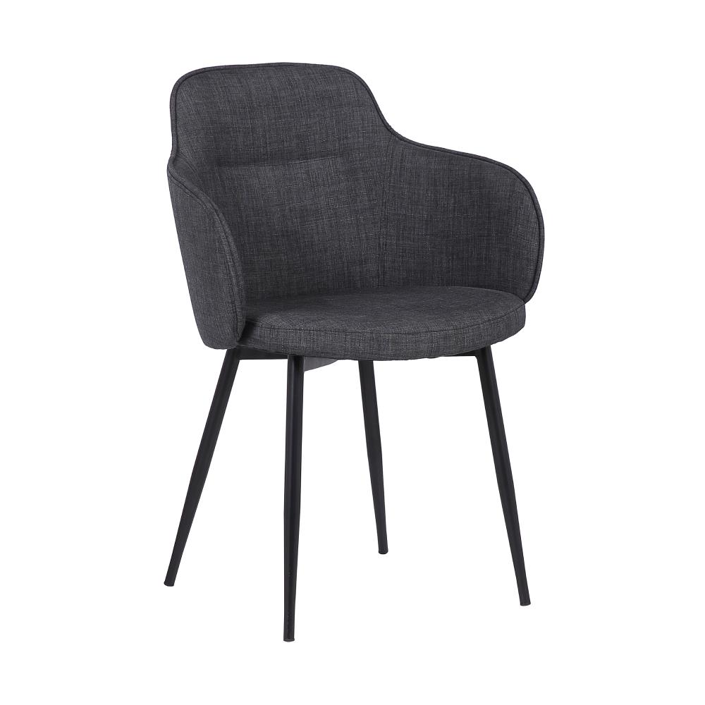 Armen Living Tammy Contemporary/Modern Polyester/Polyester Blend Upholstered Dining Side Chair (Metal Frame) in Gray | LCTMSICHBLK