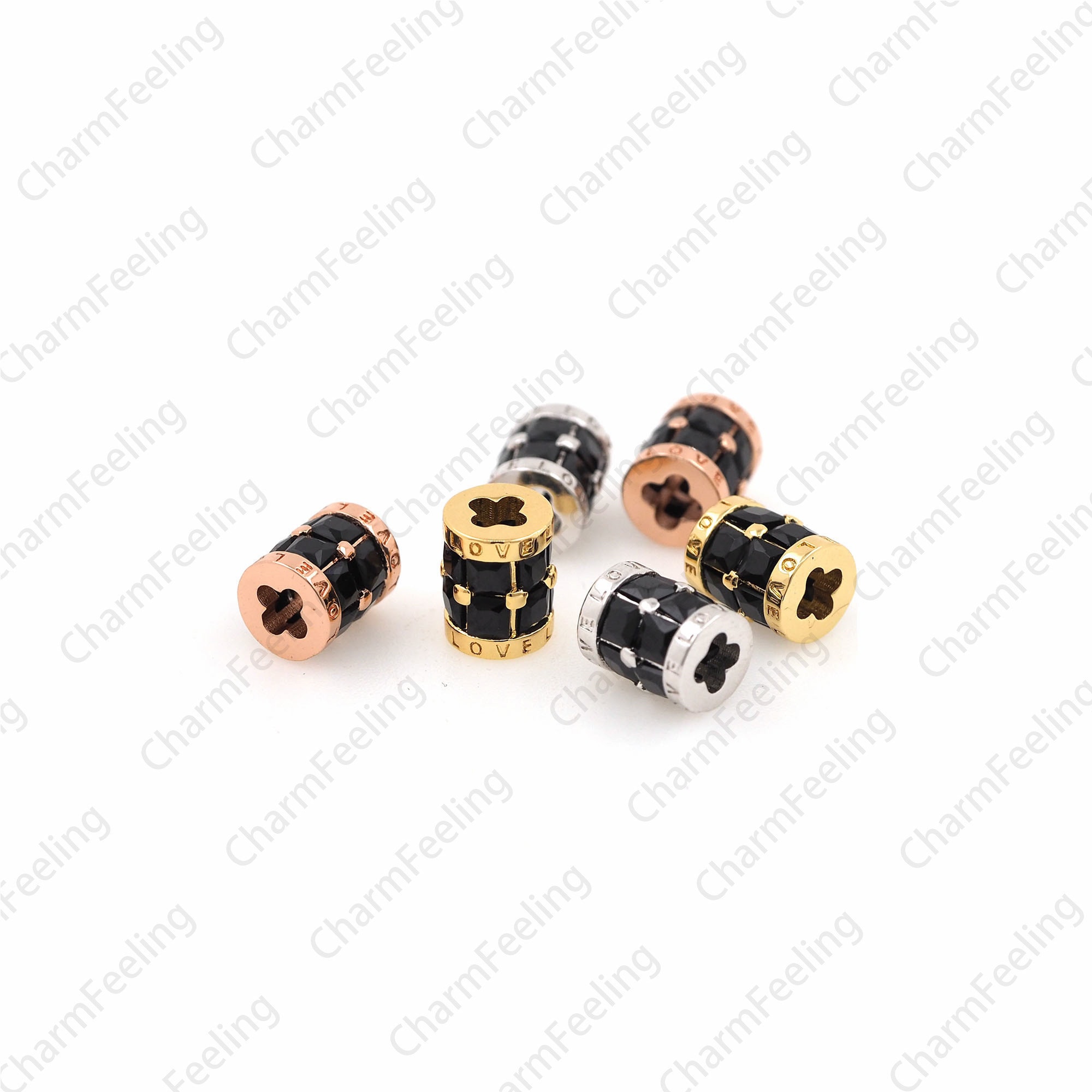 Cz Bucket Bead-Shaped Spacer Beads, String Bracelet Necklace Jewelry Beads 8x6.5mm Hole 2.5mm 1Pcs