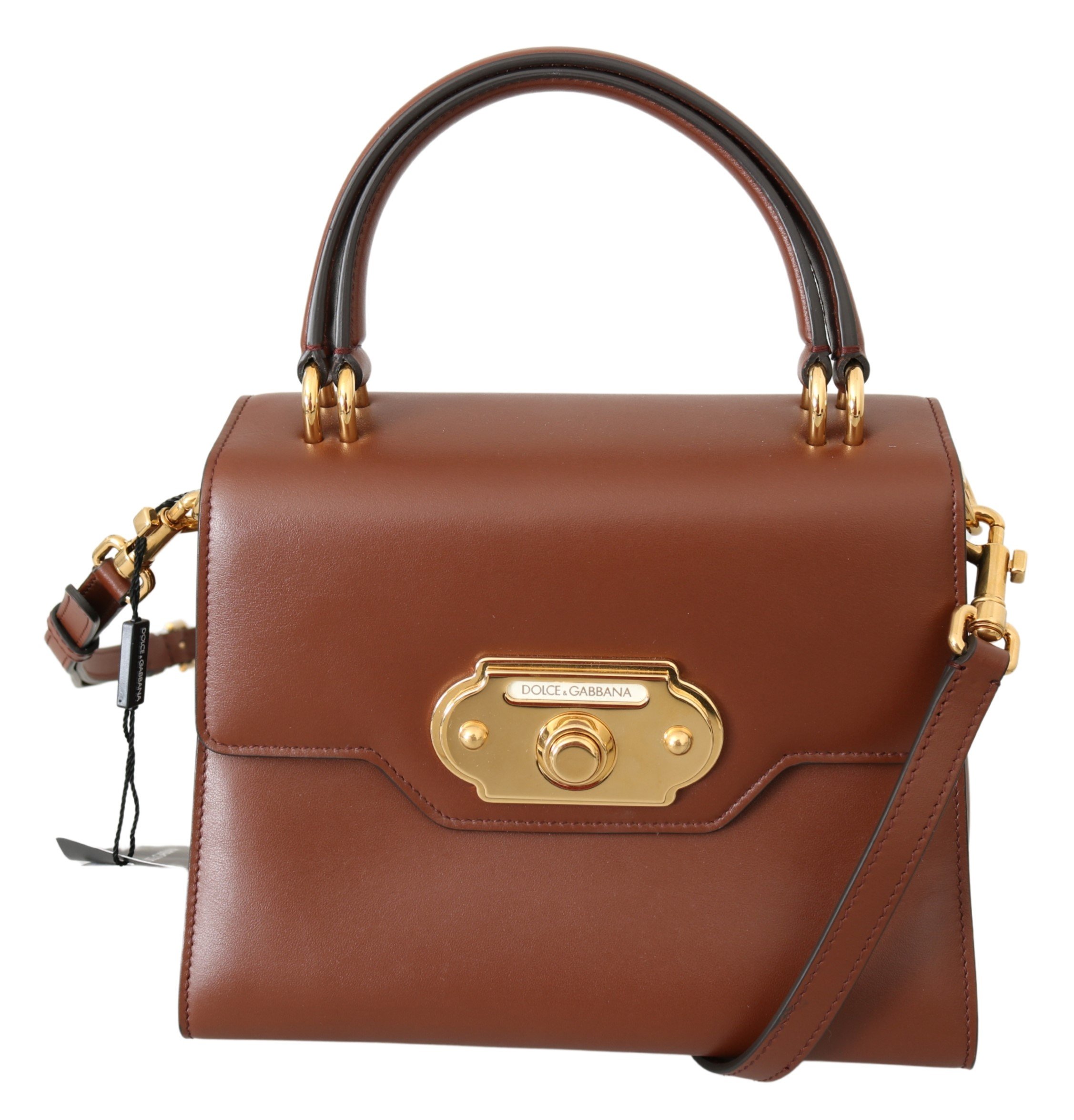 Dolce & Gabbana Women's Leather WELCOME Crossbody Bag Brown VAS9960