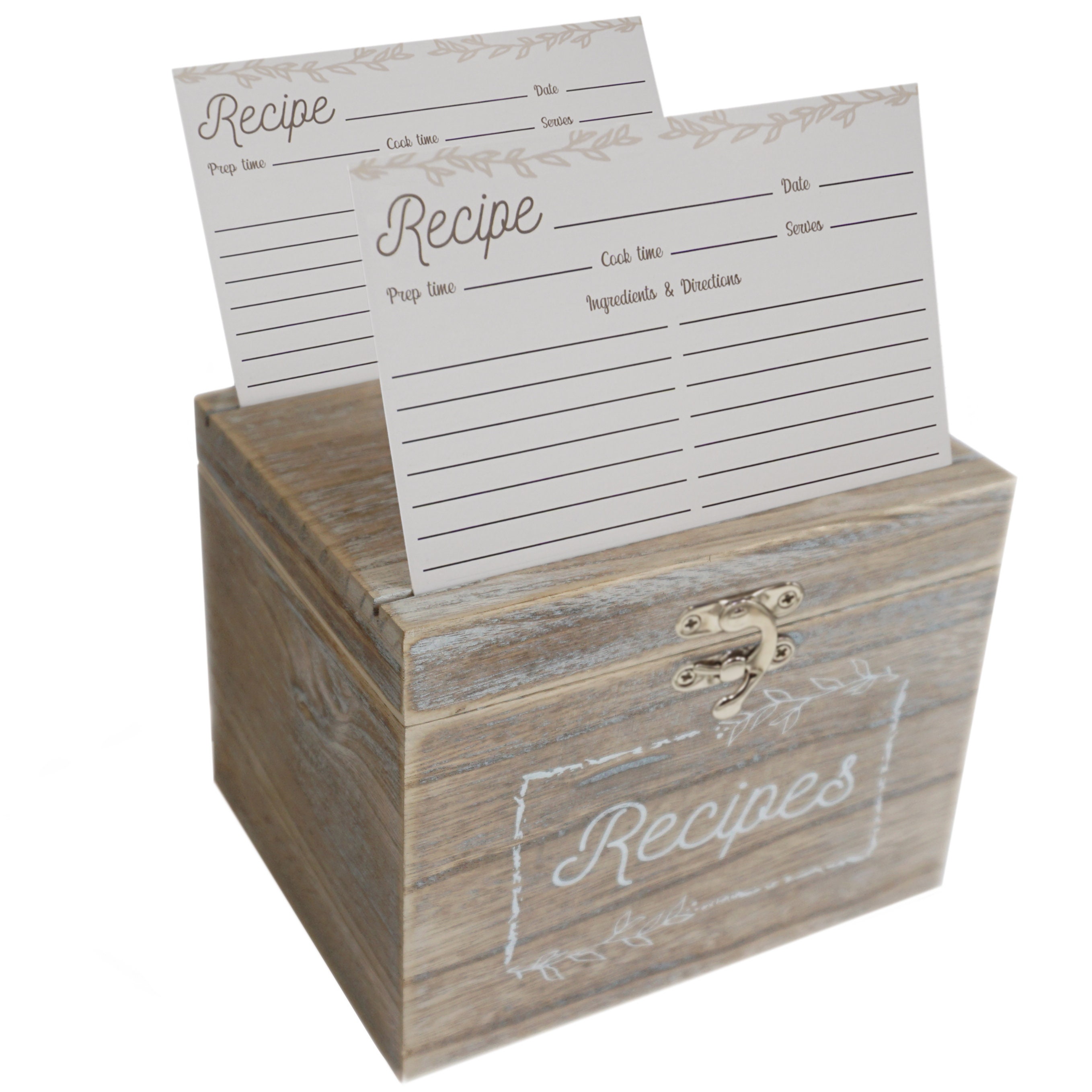 Rustic Recipe Box & Cards Dividers | 4x6 Inches - Comes With 50 12 Beautiful