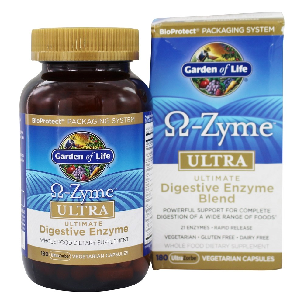 Garden of Life - Omega Zyme Ultra Digestive Enzyme Blend - 180 Vegetarian Capsules