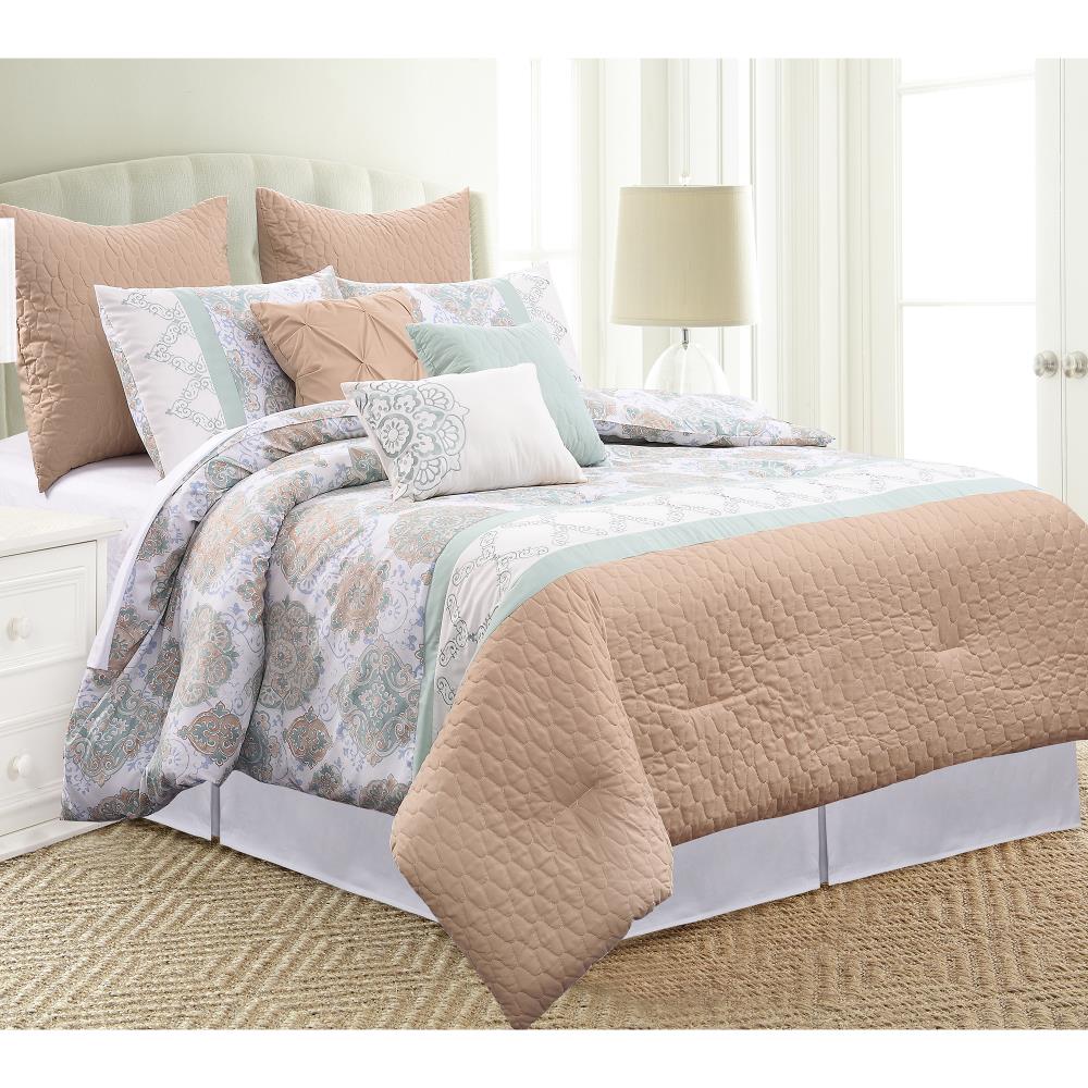 Amrapur Overseas Santorini comforter set Multi Multi Reversible Queen Comforter (Blend with Polyester Fill) | 38EBJQCF-SAN-QN