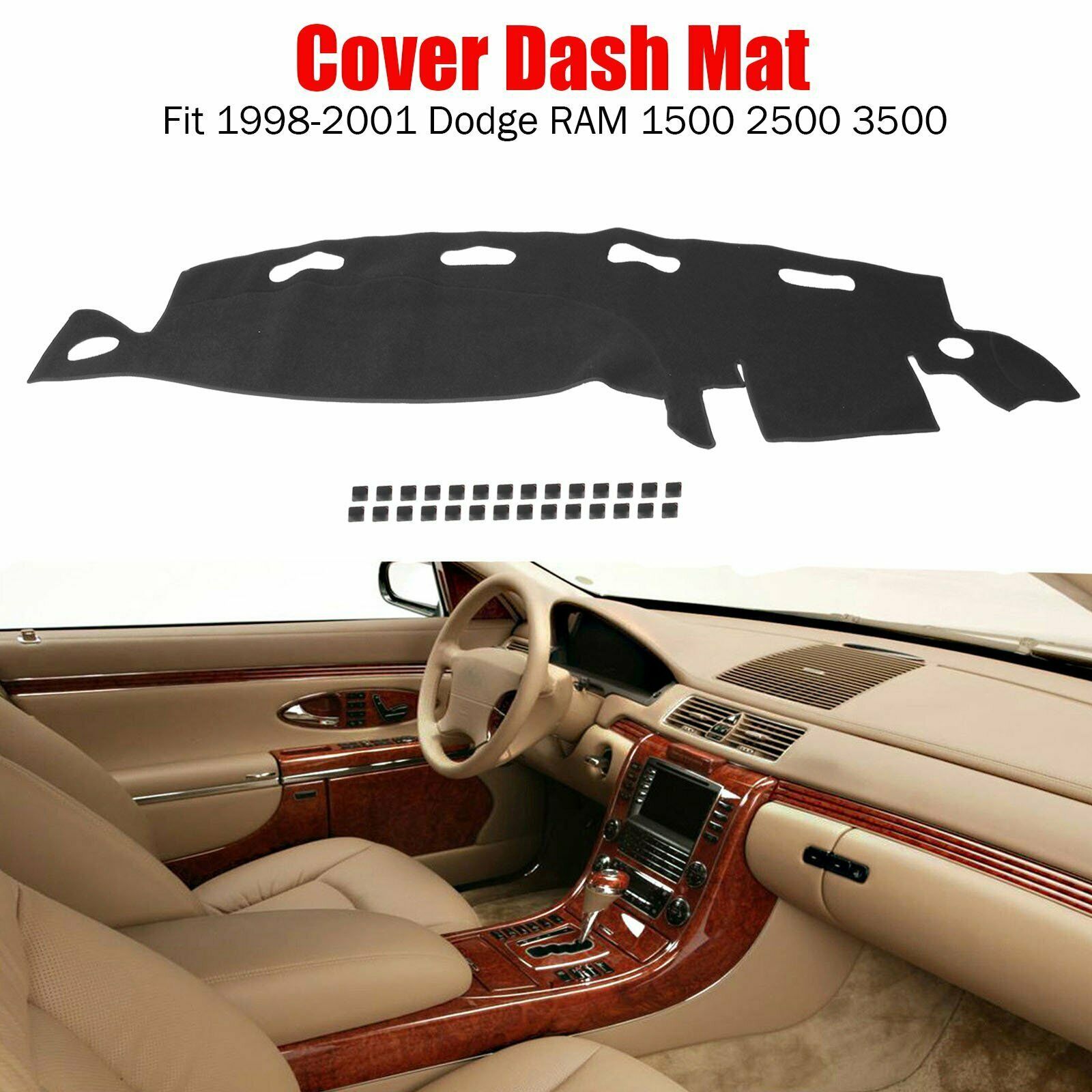 For Dodge Ram 1500 2500 3500 1998-2001 99 00 Dash Cover Dash Mat Dashboard Mat