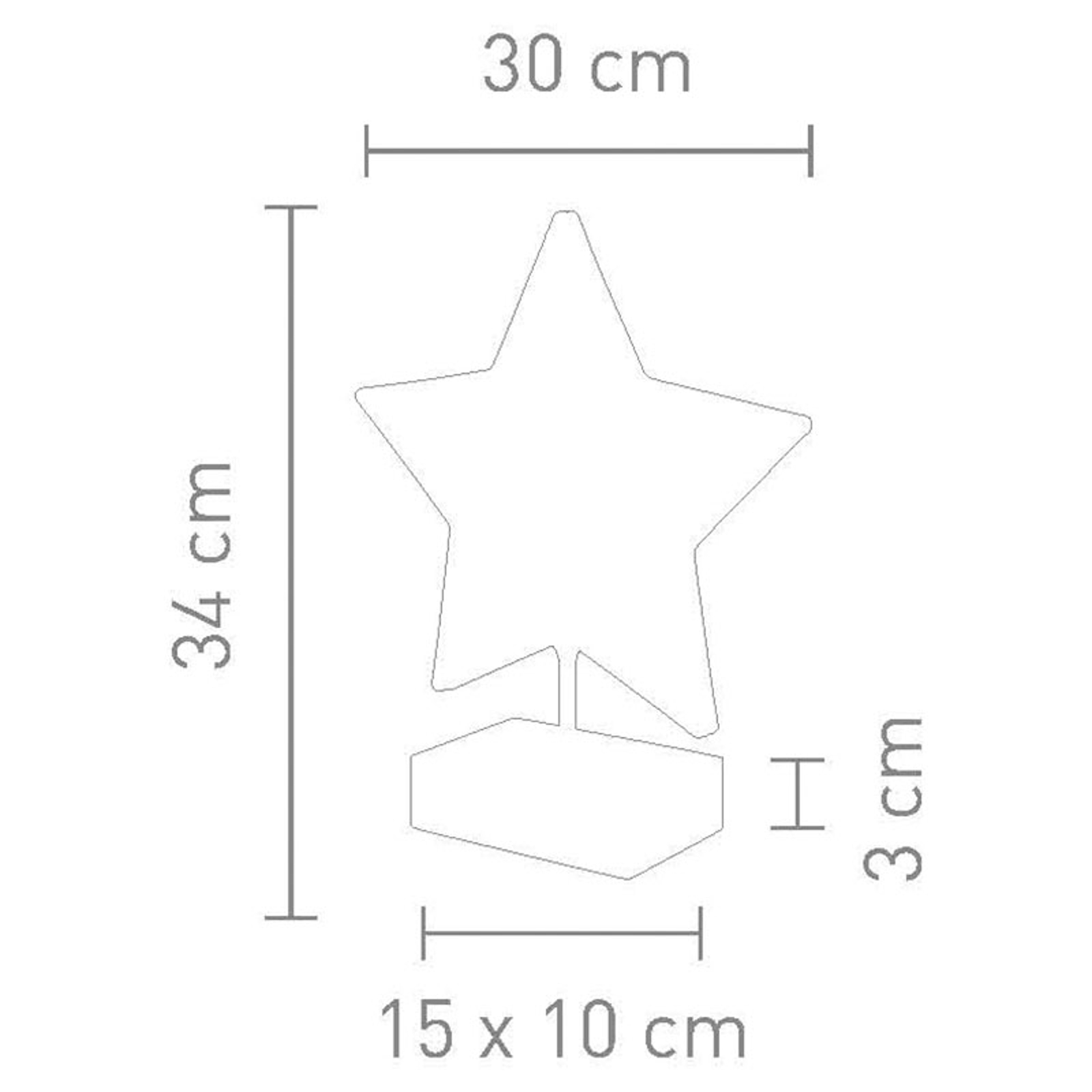 Pöytälamppu Stella tähtimuodossa, 34 cm, kulta