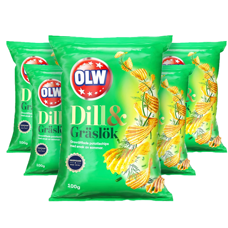 Chips Dill & Gräslök 5-pack - 31% rabatt