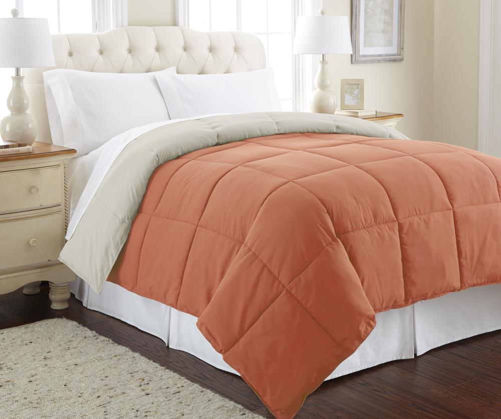 Amrapur Overseas Reversible down alternative comforter Multi Solid Reversible Twin Comforter (Blend with Polyester Fill) | 2DWNCMFG-OOT-TN