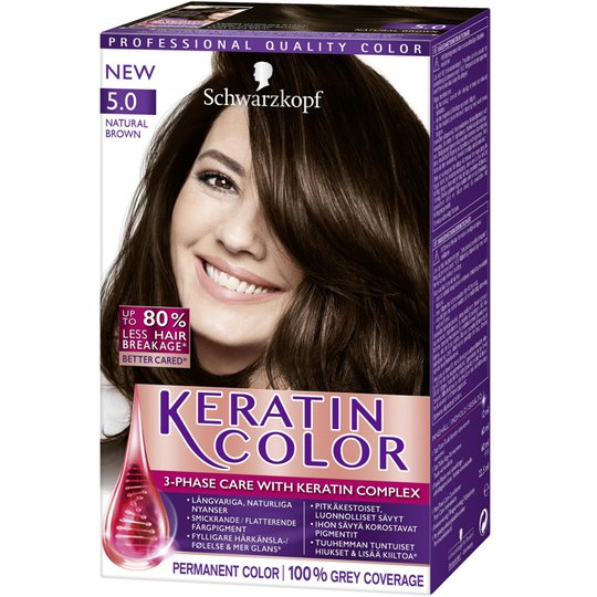 Hiusväri, "Keratin Color 6.5 Natural Brown" - 37% alennus