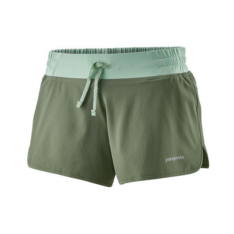 Patagonia Women's Nine Trails Shorts - 4" - Recycled Polyester, Camp Green / S