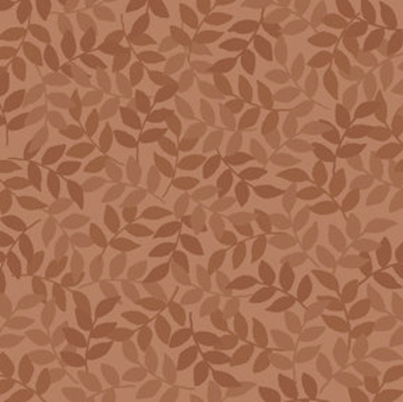 Harmony Blender Fabric - Leaf By Quilting Treasures 24777 A Toast Brown Priced The 1/2 Yard