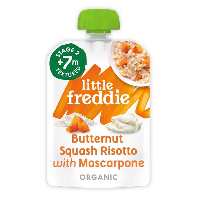 Little Freddie Butternut Squash Risotto & Mascarpone Organic Pouch, 7 mths+