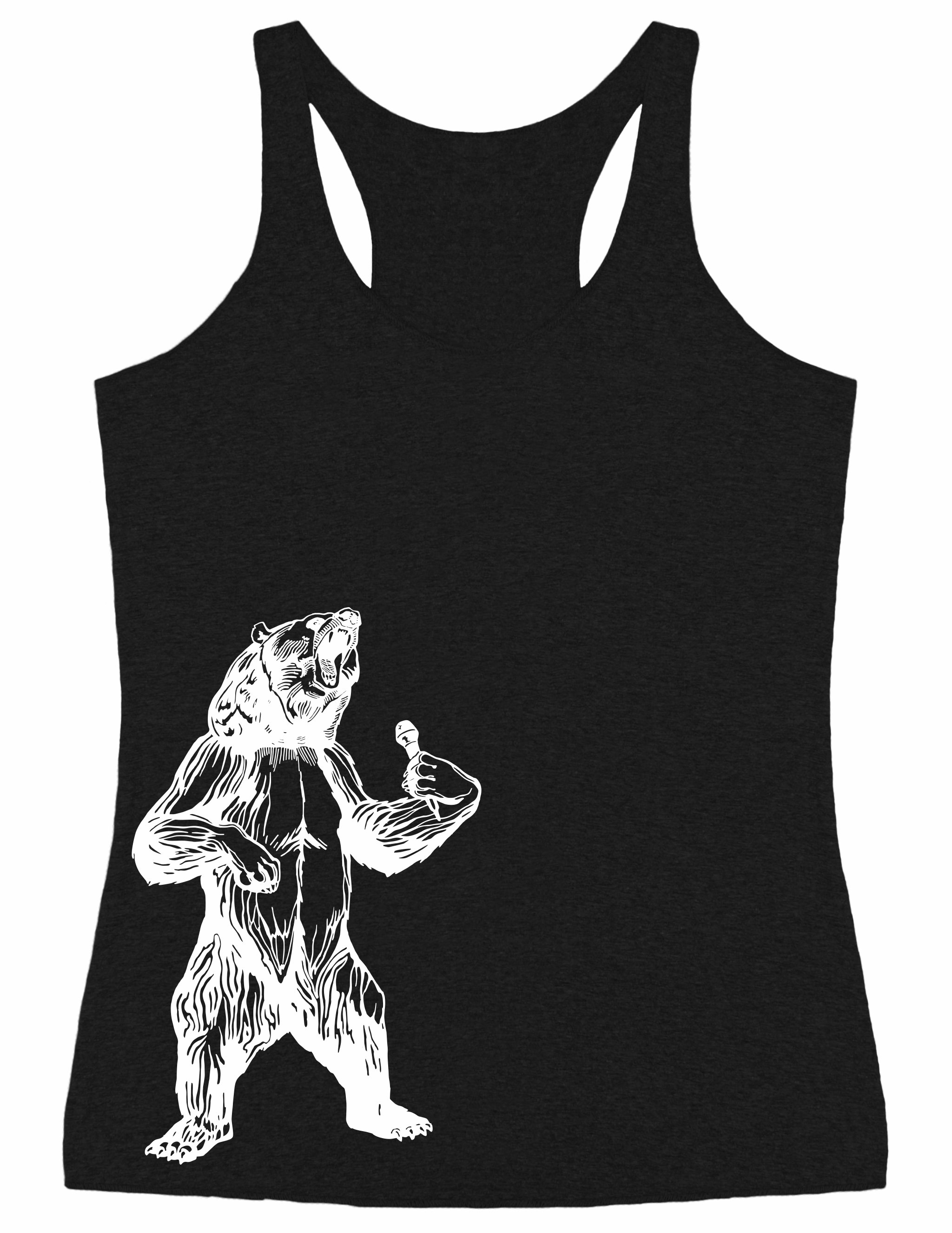 Bear Trying To Sing Women's Tri-Blend Tank Top Gift For Her, Wife Birthday, Musicina Girlfriend Gift, Music Gifts Mom Seembo