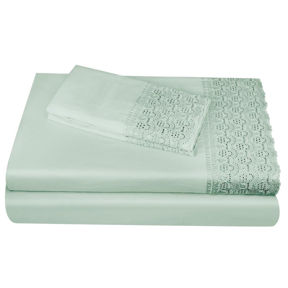 Grace Home Fashions RENAURAA Smart Full Cotton Blend Bed Sheet in Blue | 1400CVC_AP-LC SPC BL