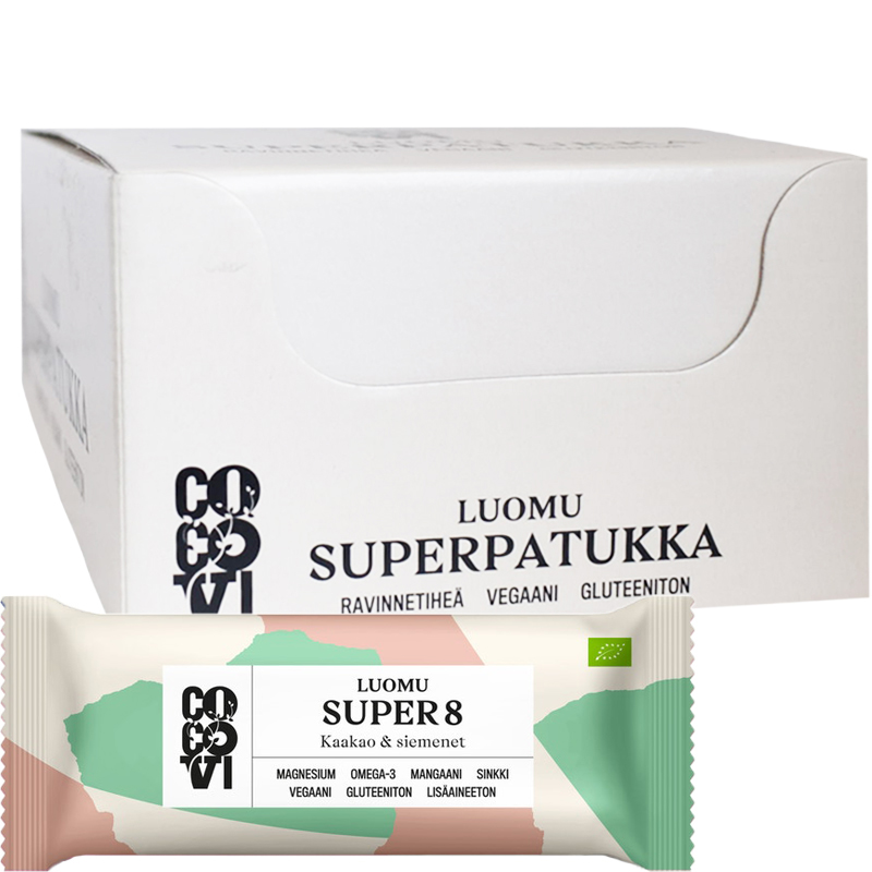 Eko Hel Låda Kakao- & Fröbars "Super8" 16 x 40g - 75% rabatt