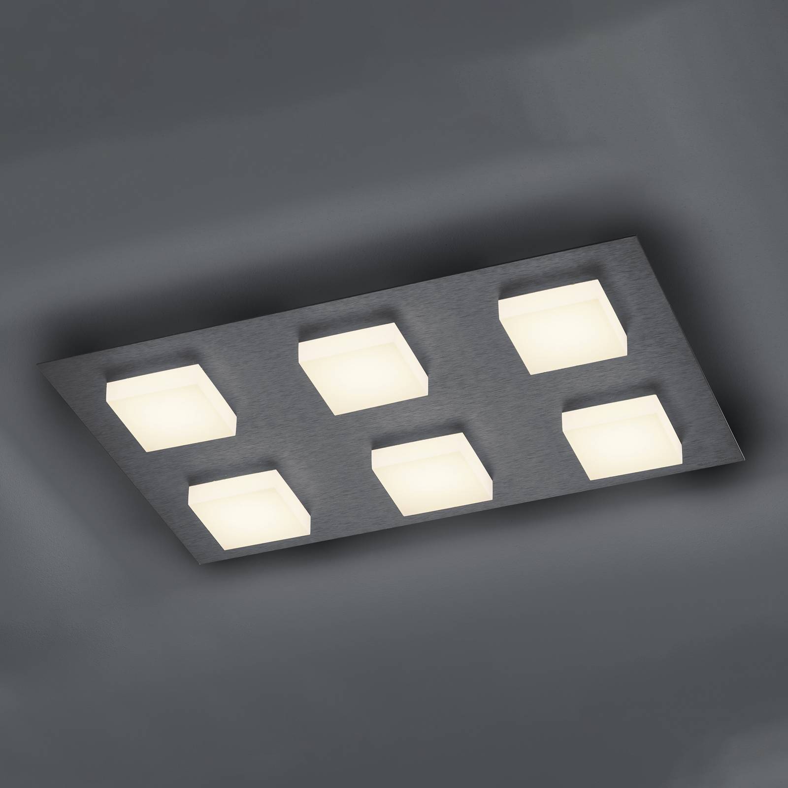 BANKAMP Luno -LED-kattovalo 6 lamppua, antrasiitti