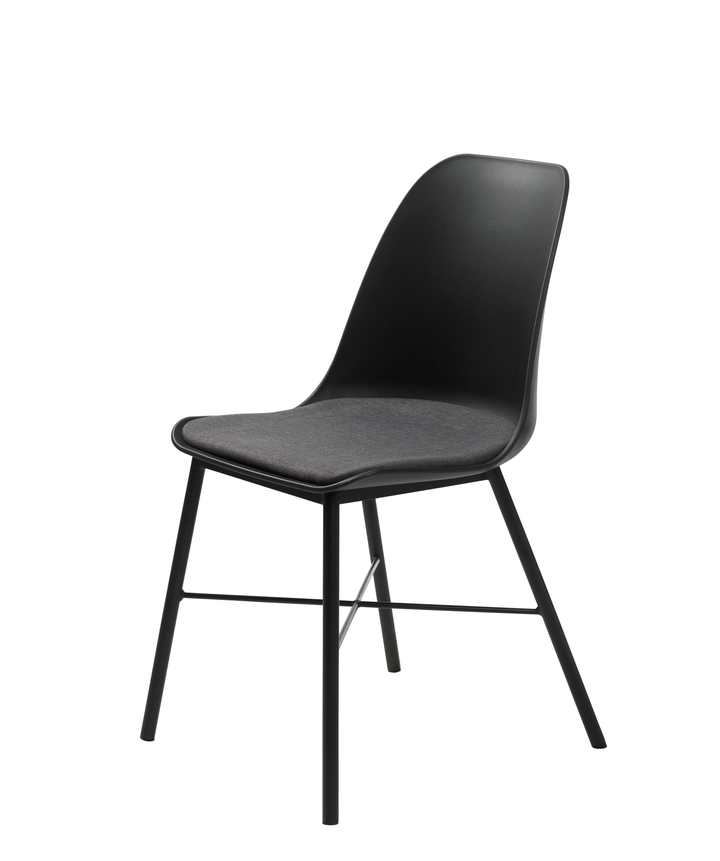 Unique Furniture Set of 2 Tampa Contemporary/Modern Polyester/Polyester Blend Upholstered Dining Side Chair (Metal Frame) in Black | LW-36611069