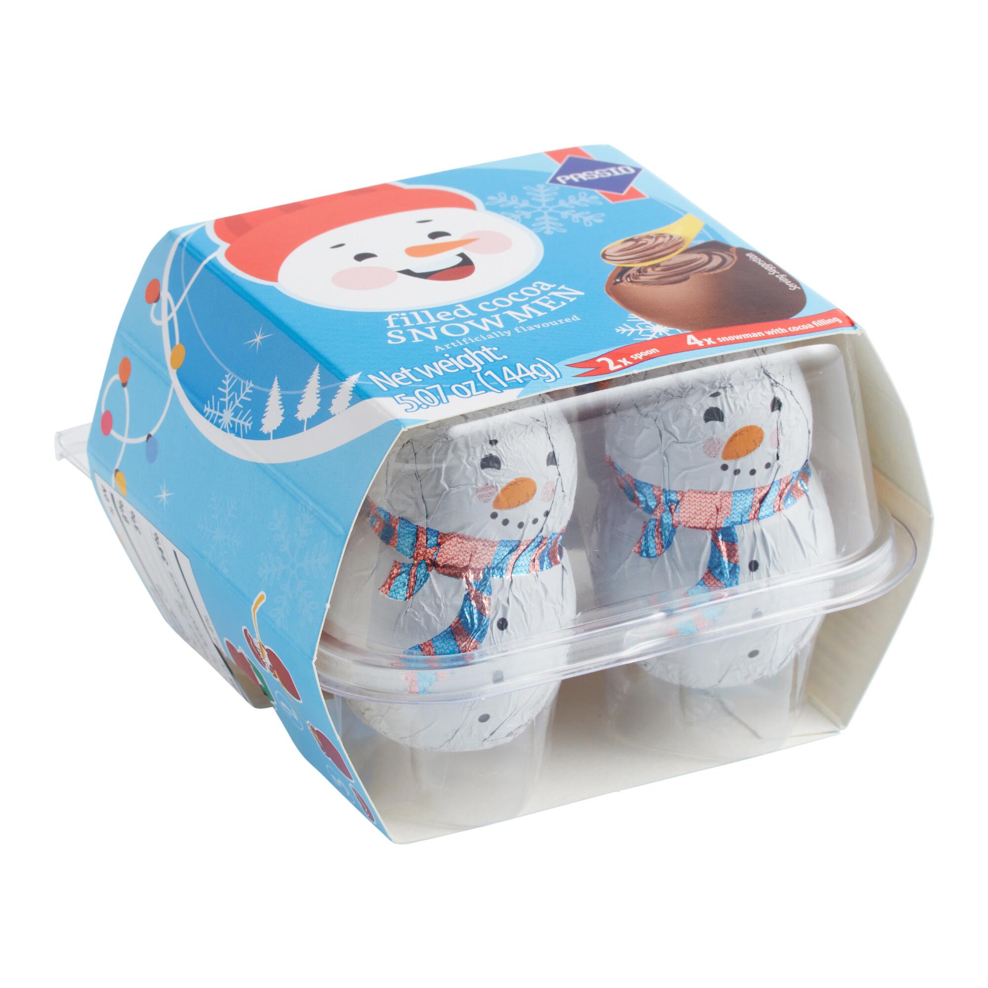 4 Pack Luczniczka Filled Milk Chocolate Snowmen Set Of 2 by World Market