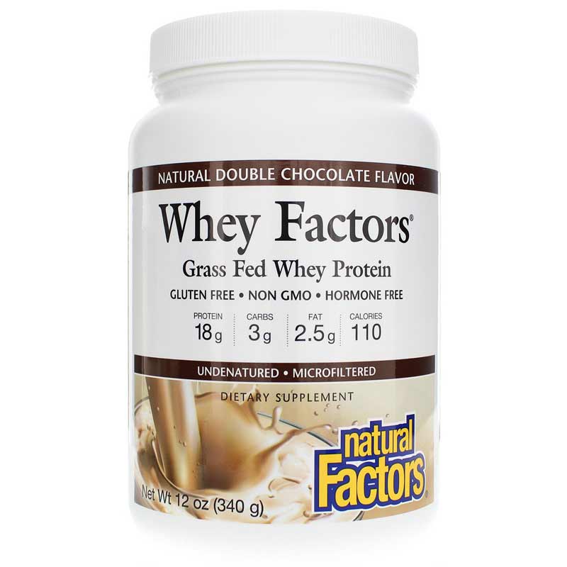 Natural Factors Whey Factors Natural Whey Protein Double Chocolate 12 Oz