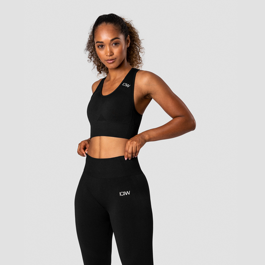 Köp Nombre Seamless Sports Bra, Black Melange online