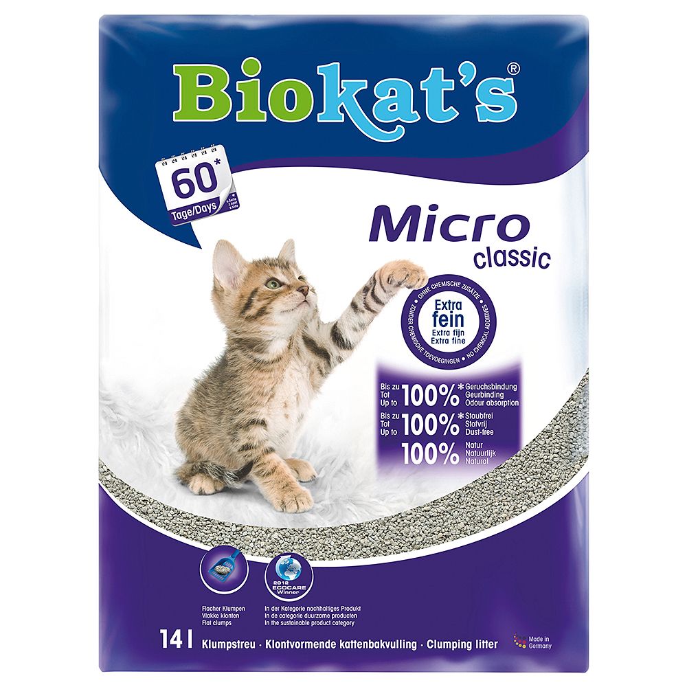 Biokat's Micro Classic Cat Litter - Economy Pack: 2 x 14l